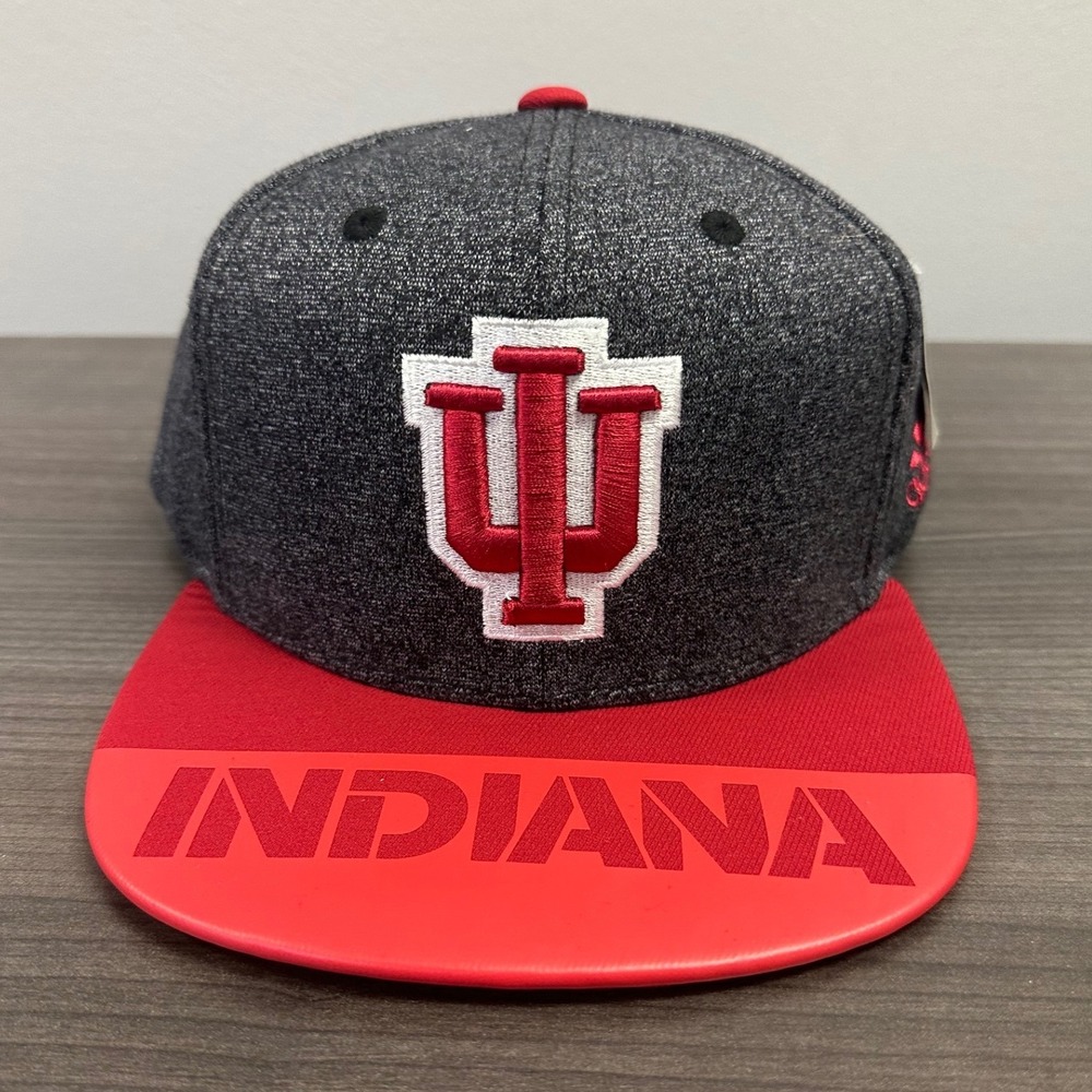 New Adidas Indiana University Hoosiers Snapback Hat Grey Red Climalite IU Cap